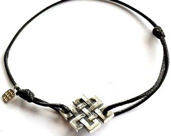 Endless knot Sterling Silver bracelet, celtic knot, tibetan knot, yoga bracelet, celtic bracelet, jewelry, mystical knot, infinite knot