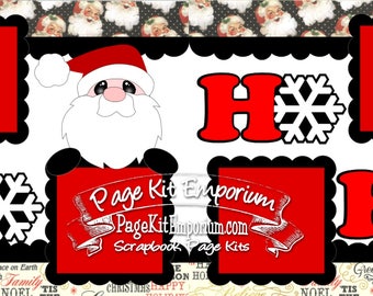 Scrapbook Page Kit Christmas Santa Ho Ho Ho Boy Girl Baby 2 page Scrapbook Layout 058