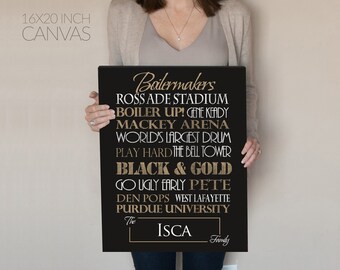 Purdue University. Purdue Vintage. Purdue Boilermakers. Purdue Sign. Purdue Canvas. Purdue Graduation. Purdue art. gift for men. Purdue gift