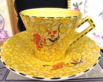 ROYAL WINTON tea cup and saucer chintz pattern floral painted teacup