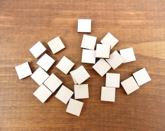 Stud Earring Wood Squares Blanks Shapes 1/2" (12mm) x 1/8" (3.175mm) Thick Wood Jewelry Shapes - 25 Pieces