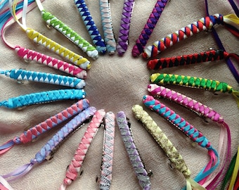 Ribbon Barrettes / Party Pack of 6 / YOUR CHOICE of color combinations