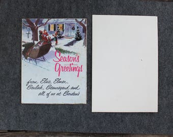 Vintage Seasons Greetings Borden's, Seasons Greetings from Elsie Elmer Beulah Beauregard Vintage Advertising