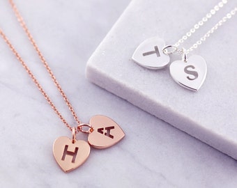 Initial Charm | Heart Necklace | Letter Necklace | Rose Gold Initial | Personalized | Mom From Daughter | Friendship | Gold Initial