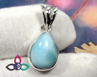 Larimar Stone Pendant, Larimar Pendant, 925 Sterling Silver Pendant, Designer Pendant, Gemstone Silver Pendant, Black Friday Sale, Jewellery