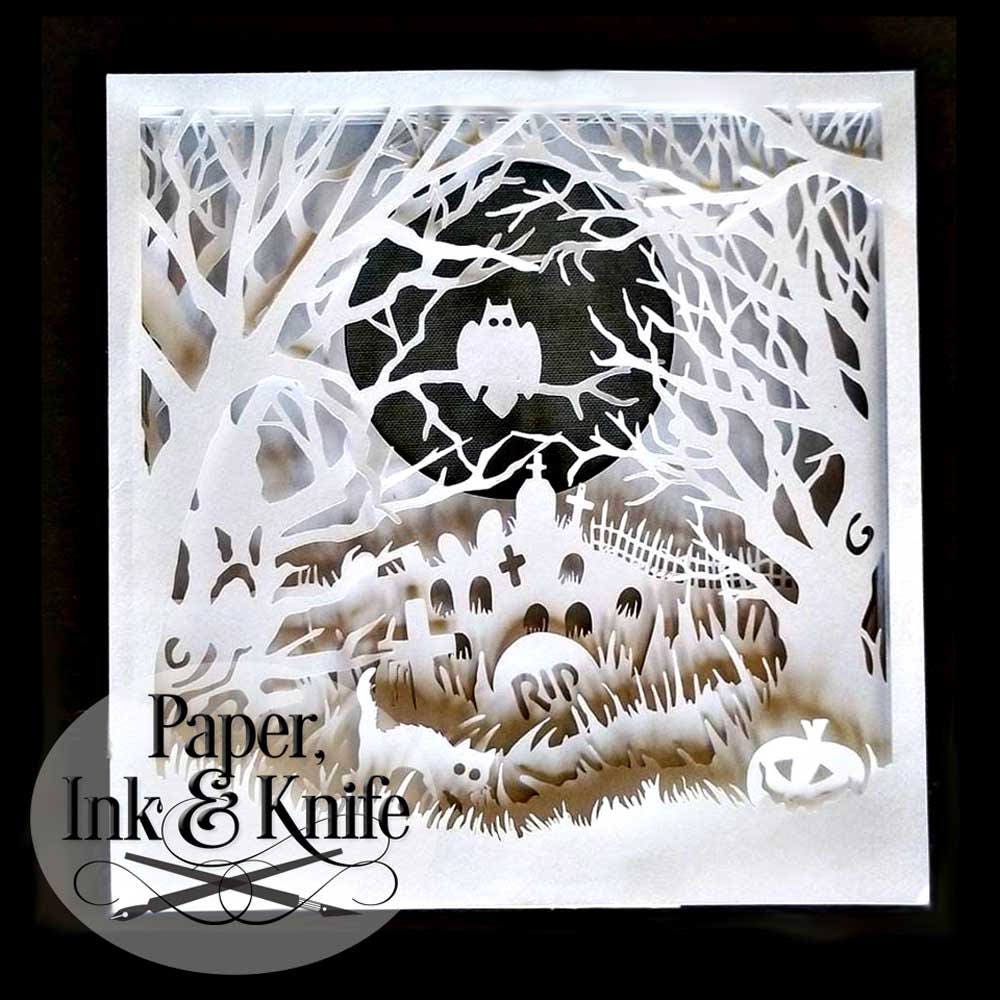 Download Shadow box 3D Layered papercutting template. Halloween ...