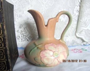 Weller Pottery Wild Rose Ewer Made 1936-1948