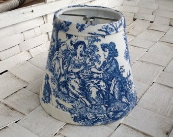 French toile chandelier lampshades Blue and White toile