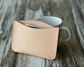 Handmade Leather Wallet Sleeve Leather Credit Card Case Wallets Minimalist Design Bridesmaid Gift Groomsmen Gift
