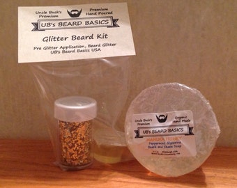 Glitter Beard Kit Double Beard Glitter with Peppermint Honey Beard Soap