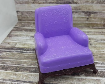 Renwal Arm chair Lilac Purple Doll House Toy Plastic Family room Den Cozy