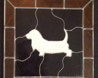 Basset Hound Stained Glass*