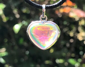 Angel Aura Heart Pendant - Pure Joyful Energy- Wrapped inSterling Silver - A Grade ! Beautiful