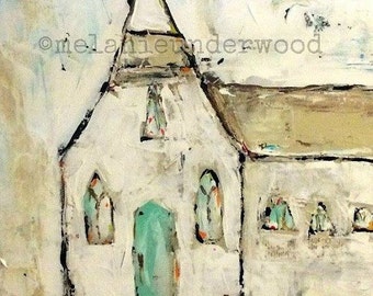 church painting/original painting/abstract church art/church/acrylic painting