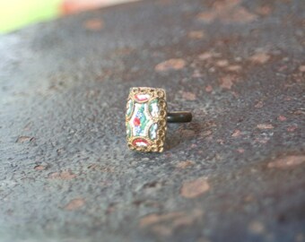 Micro Mosaic Upcycled Adjustable Ring