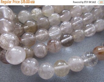 ON SALE 20% OFF Rutilated Quartz 10mm Round Beads 40pcs