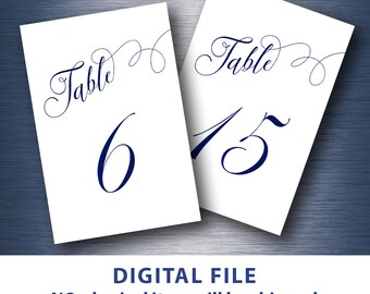 Table numbers printable 4x6 Classic wedding table number 1-30