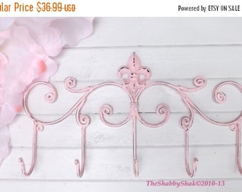 Fleur De Lis Wall Hooks,Shabby Chic Hooks,Wall Hooks,Rustic Wall Hooks,Bathroom,Kitchen,Coat Rack,Pink,Nursery Wall Hooks,Towel Wall Hooks