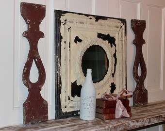 Architectural Salvage Farmhouse Flat Sawn Baluster - Chippy Paint beauties - Set of Two (2)