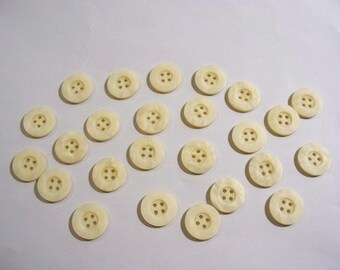 25 Cream Colored Buttons, Lot 2151 (Free US Shipping)