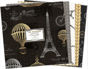 Wilmington Prints - Tres Graphique 10 Karat Crystals/Layer Cake by Jennifer Pugh - 42, 10" x 10" Squares of Fabric