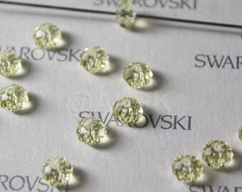 6 pieces Swarovski Elements 5040 6mm RONDELLE Spacer Beads - Jonquil