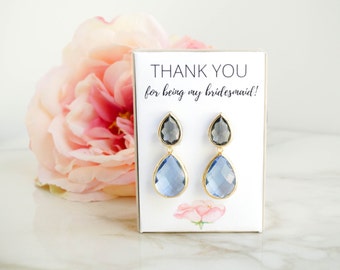 Light Blue and Gray Earrings, Bridesmaid Earrings, Serenity Earrings, Sky Blue Earrings, Light Blue Earrings, Bridesmaid Gift, Gift for Her