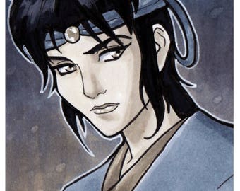 Kagero Ninja Scroll Copic Marker Sketch Card
