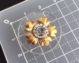 authentic CHANEL flower crystal button