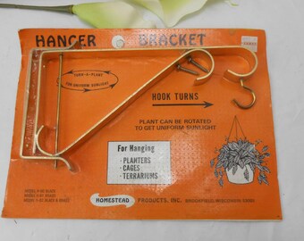 Vintage rotating hanger bracket brass plant hanger vintage rotating plant hanging bracket new old stock Homestead Products Plant Hanger