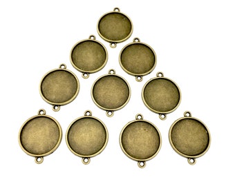 10 base setting tray connector 23mm x 30mm, fits 20mm cabochon #FIN 077