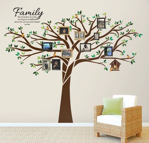 Family Tree Wall Decal 7.5 Ft. Tall x 10 Ft. Wide with 01