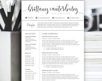 Creative Resume Template, Modern Resume Design for Word | 1+2 page resumes, cover letter, icons | Instant Download | SALE on 2 or more