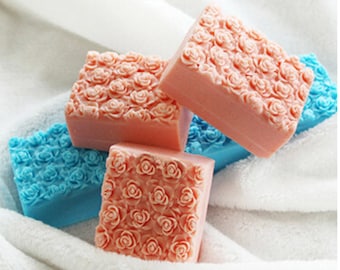 Rose rectangular soap mold, silicone cake mold, toast, baking molds, baking tools, chocolate mold household kitchen