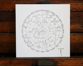Letterpress Print "Constellations" in Black