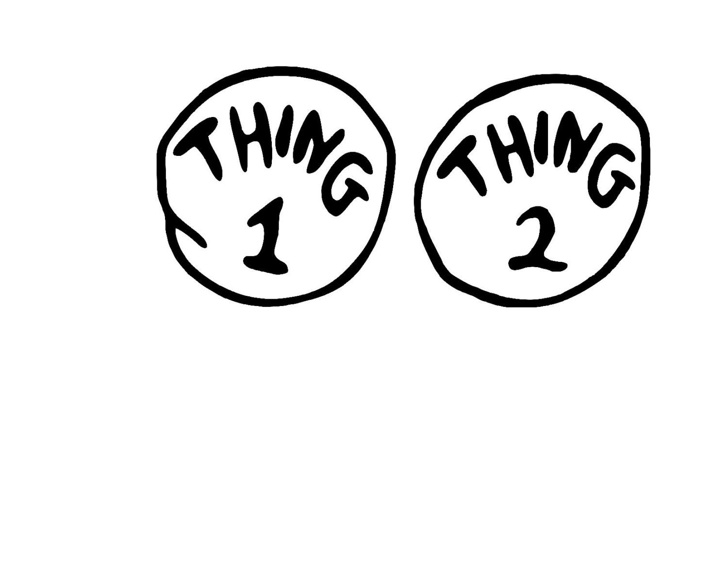 Download Thing 1 and Thing 2 SVG or Silhouette Instant Download