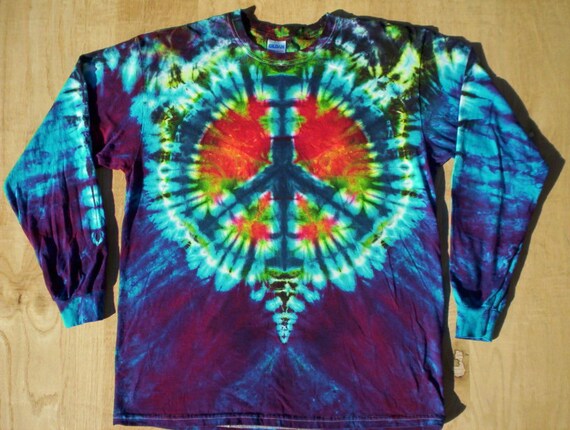 shirt long sleeve dye diy tie Dye Long Sleeve Tie Size Sign XL Peace