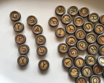 YOU PICK Your Letter or Number ... Faux Typewriter Keys / Jewelry Making / Altered Art Mixed Media Supplies