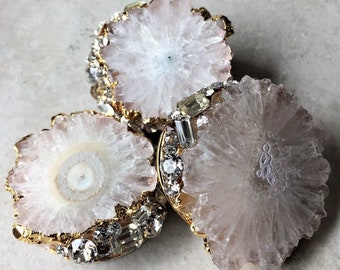 Swarovski & Gold Dipped Quartz Stone Phone Grip- Choose your Style