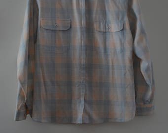 SALE! Christian Dior blouse 80's pastel Plaid Rare! 10