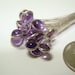 Amethyst Bezel Set Head Pins Sterling Silver 7.5 Grams Nice!