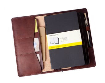 Leather Journal Personalized Leather Notebook Cover Midori Travelers Notebook Moleskine Cover Fauxdori Moleskine A5 Moleskine A6 B6 Brown