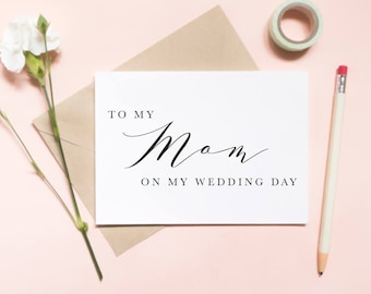 To my mom on my wedding day card, to my mom card, to my mother card, wedding day card / SKU: LNWD03