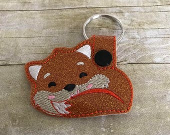 Fox keychain, Fox key fob, Fox gifts, Gifts for her, Gifts for women, Stocking stuffer, Fox purse charm, Fox lover, Foxes key chain