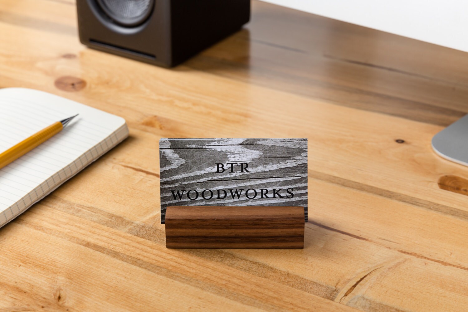 Wooden Business Card Holder Walnut Desk Business Cards Card