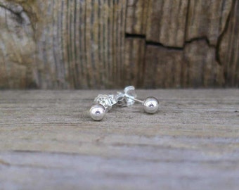 Vintage 925 Sterling Silver 4mm Ball Stud Earrings