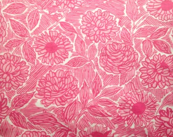 1960s Pretty Pink Floral Fabric