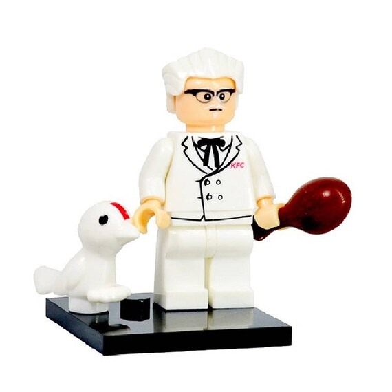 Mr Kentucky Colonel Sanders KFC custom minifigure 100% Lego