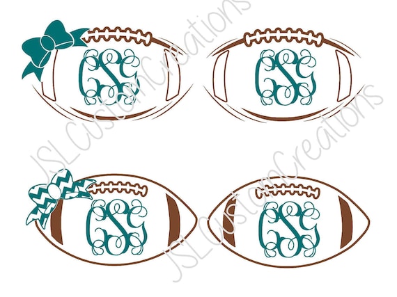 Download Football Monogram SVG DXF EPS Png Cut Files for Silhouette