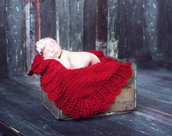 Baby Blanket CROCHET PATTERN Afghan Newborn Car Seat Stroller Build A Shell Border
